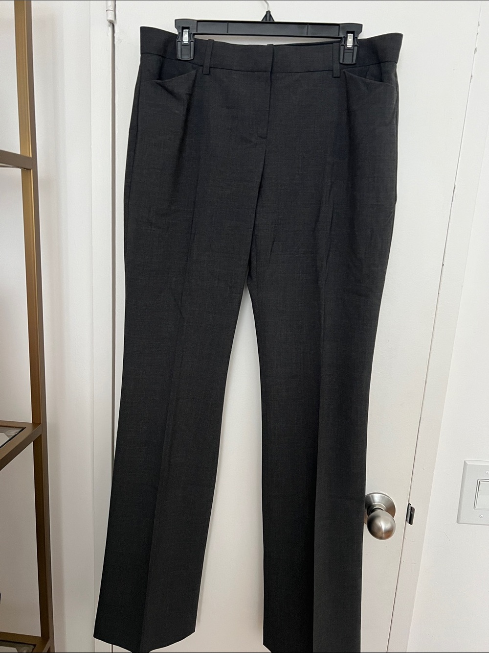 Theory Black Tailored Straight-Leg Trousers